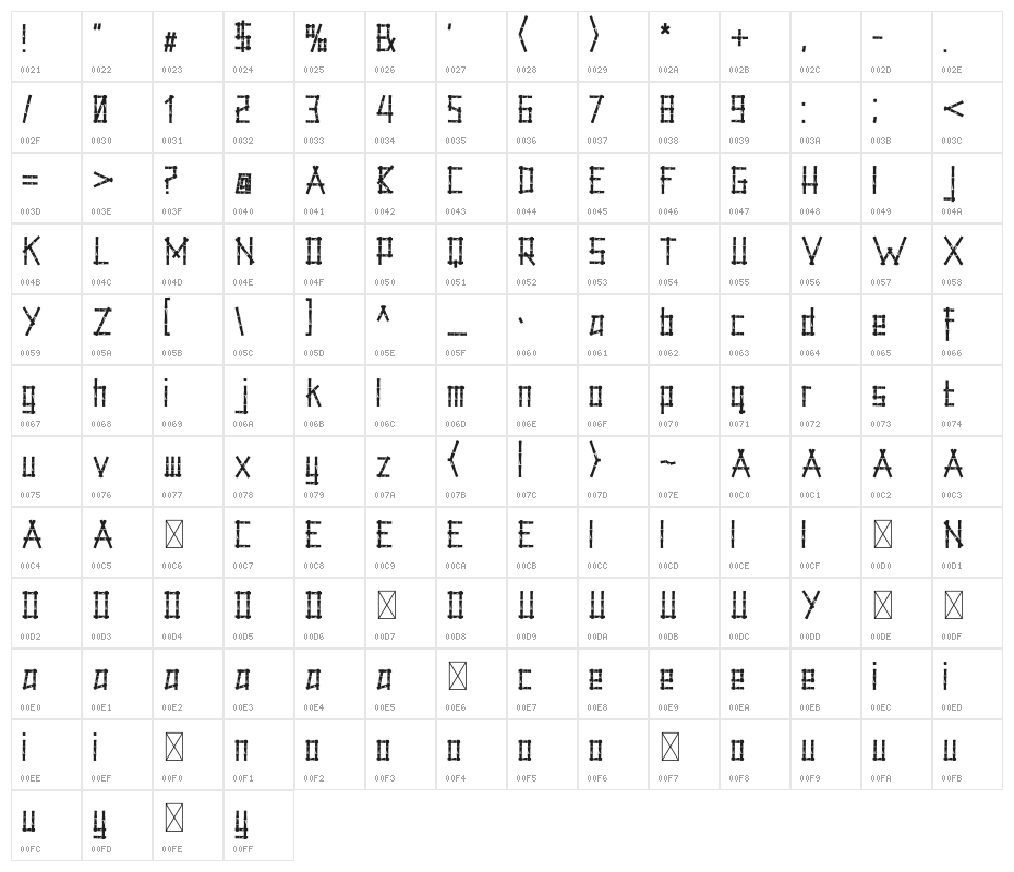 Little Bamboo Character Map