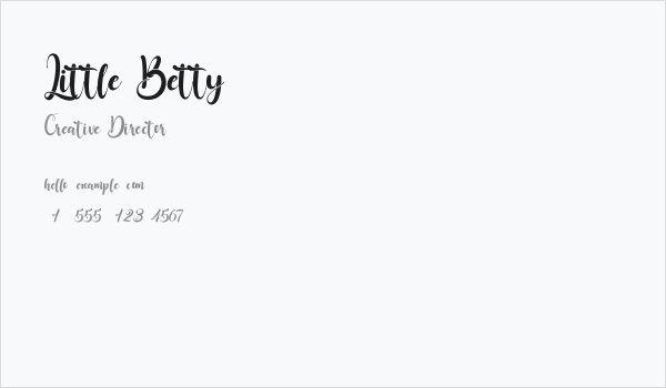 Little Betty Business Card