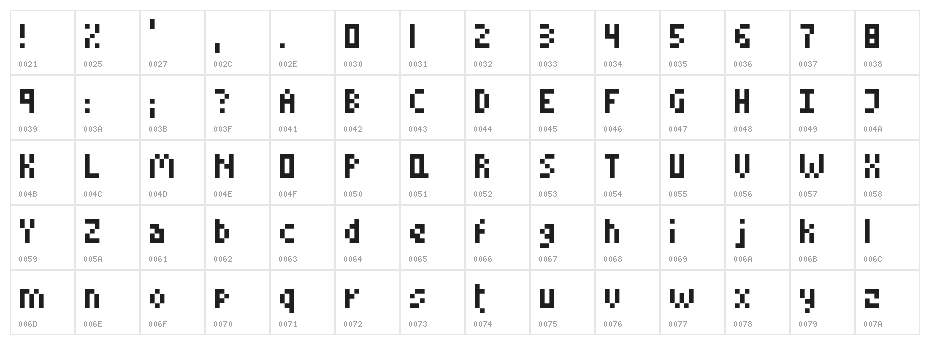 Little Conquest Regular Character Map