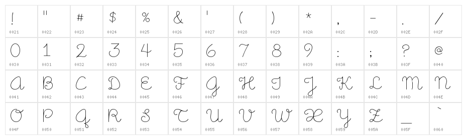 Little Days Alt Character Map