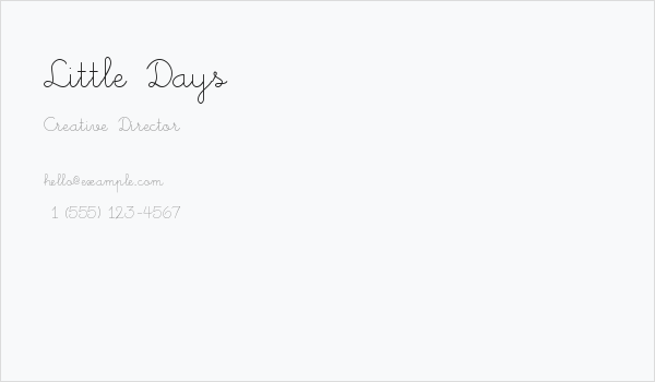 Little Days Business Card