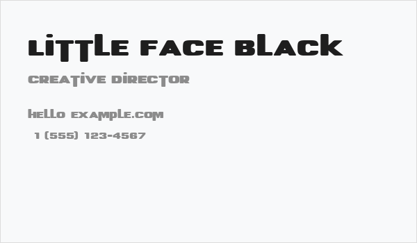Little Face Black Business Card