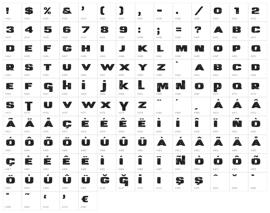 Little Face Xtra Character Map