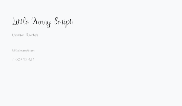 Little Funny Script Business Card