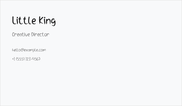 Little King Business Card