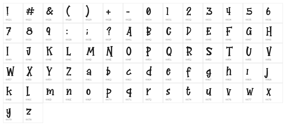 Little Lolla Regular Character Map
