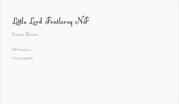 Little Lord Fontleroy NF Business Card