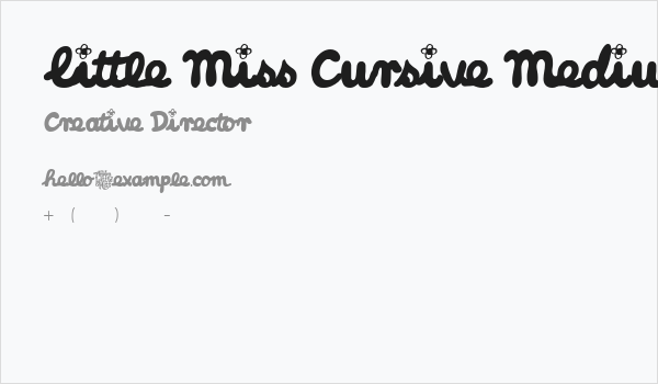 Little Miss Cursive Medium Business Card