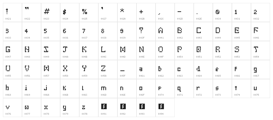 Little Monster Regular Character Map