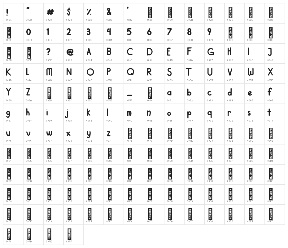 Little Orion - Personal Use Regular Character Map