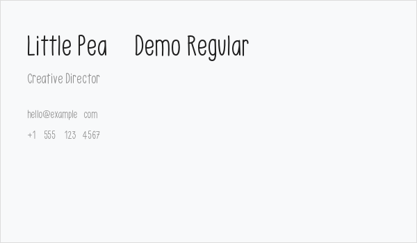 Little Pea - Demo Regular Business Card