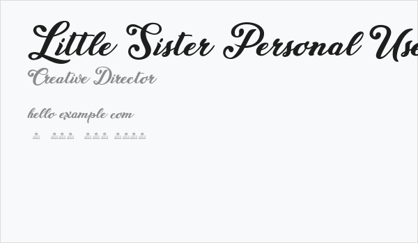Little Sister Personal Use Regular Business Card