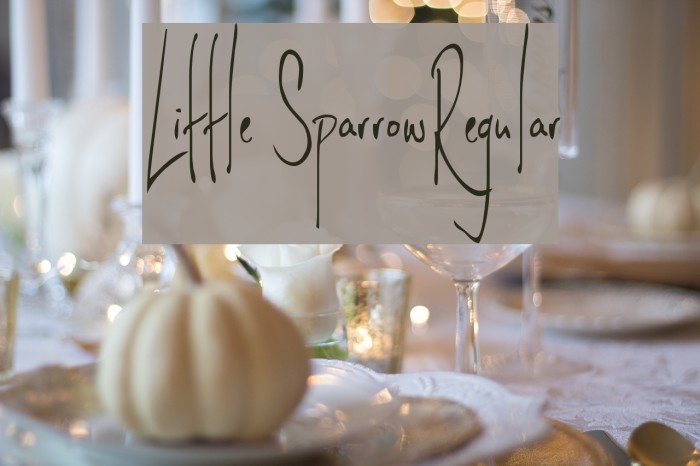 Little SparrowRegular Font examples