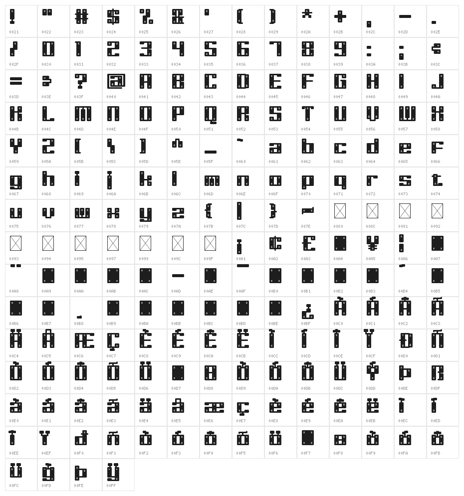 Little Toy Builders Regular Character Map