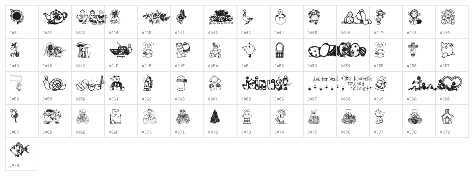 Little cuties Character Map