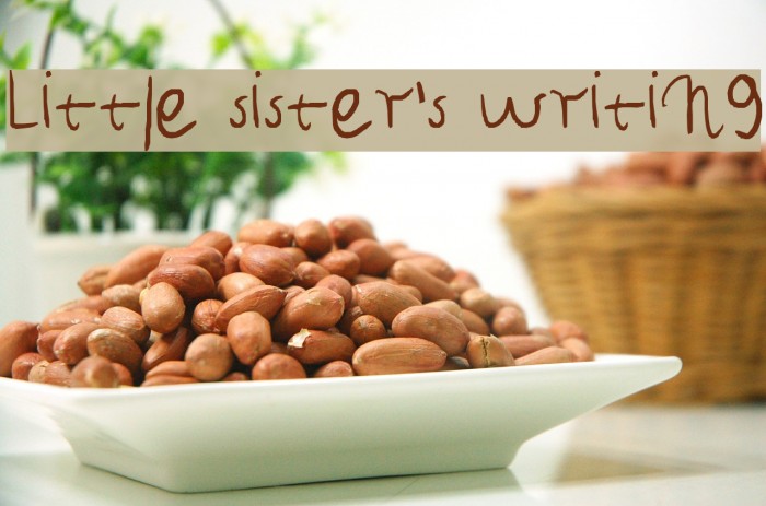Little sister's writing Font examples