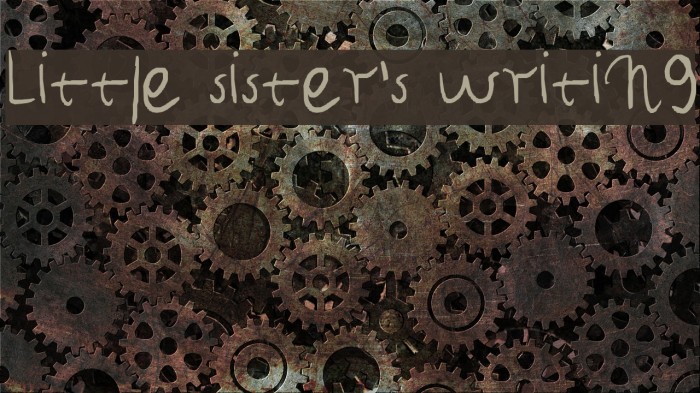 Little sister's writing Font examples