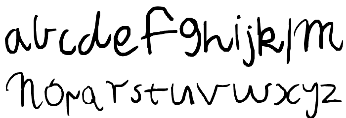 Little sister's writing Font LOWERCASE