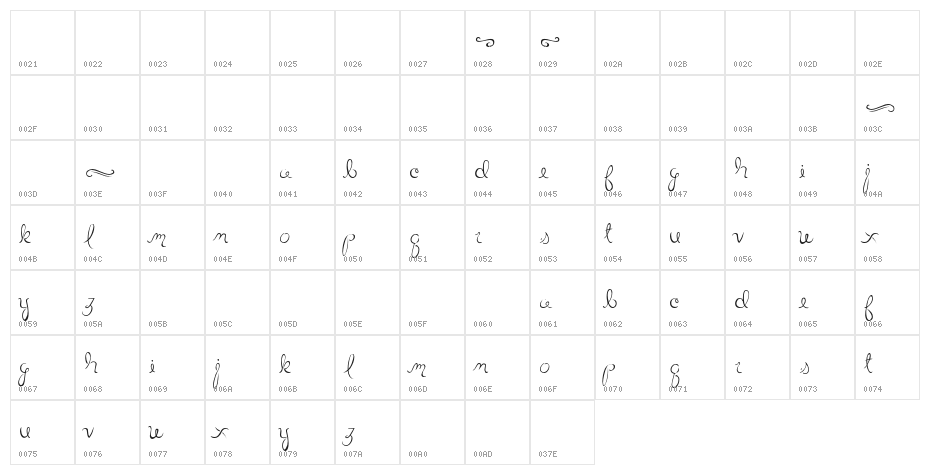 LittleBliss Character Map