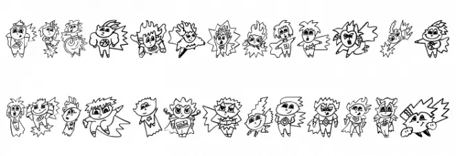 LittleHeroes خط أحرف صغيرة