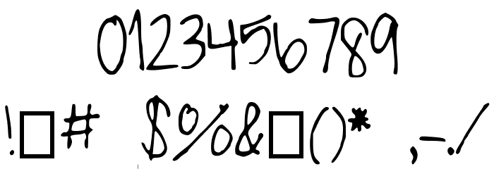 LittleMissPaperMoonsHandwriting Font OTHER CHARS
