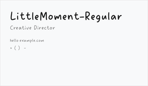 LittleMoment-Regular Business Card