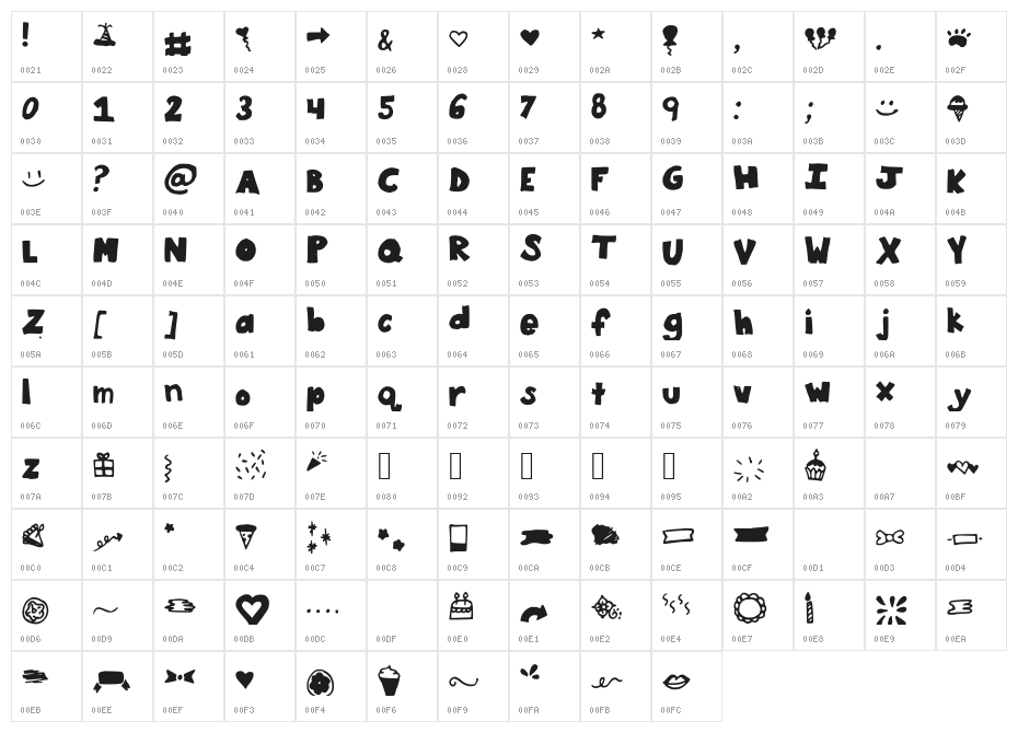 Little_Things Character Map