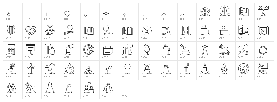Liturgica Light Character Map