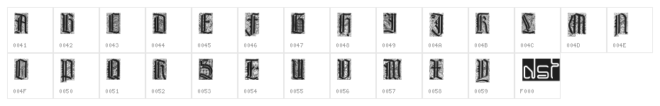 LiturgischZierbuchstaben Character Map