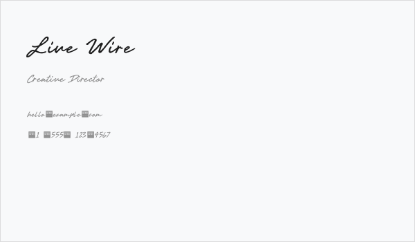 Live Wire Business Card