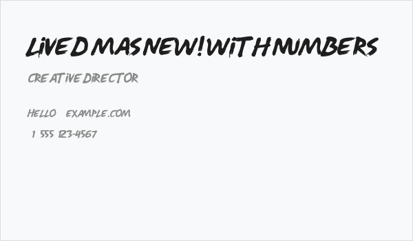 Lived Mas NEW! With Numbers Business Card