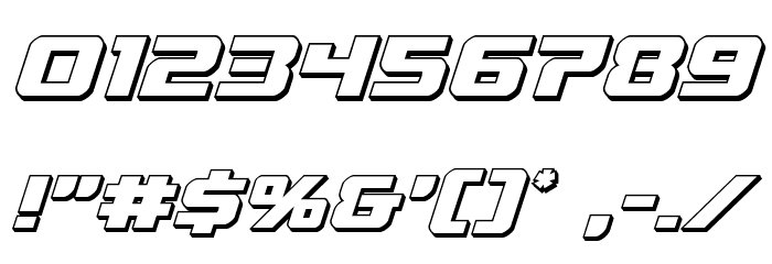 Livewired 3D Italic Font OTHER CHARS