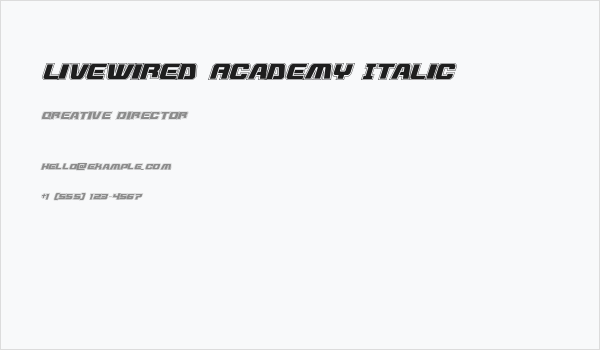 Livewired Academy Italic Business Card