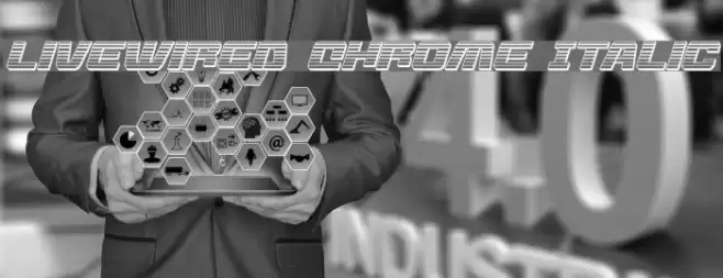 Livewired Chrome Italic Font examples