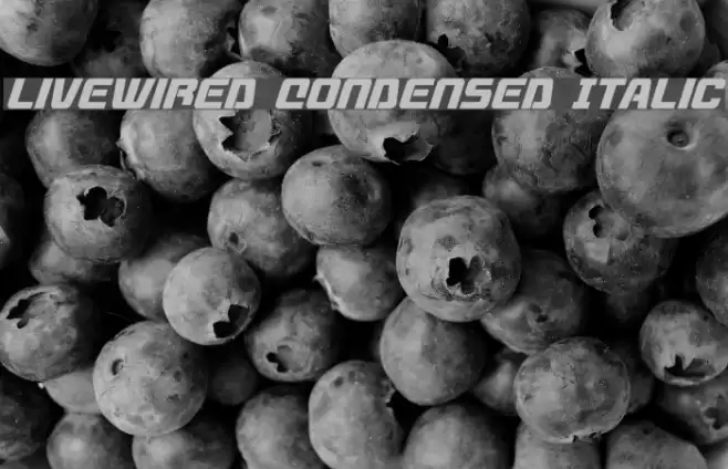 Livewired Condensed Italic Font examples