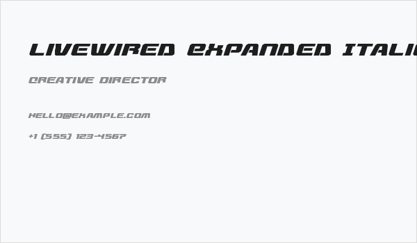 Livewired Expanded Italic Business Card