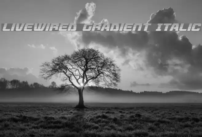 Livewired Gradient Italic Font examples