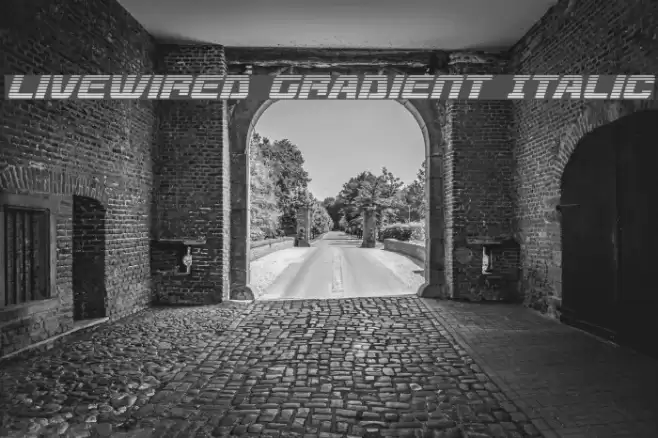Livewired Gradient Italic Font examples