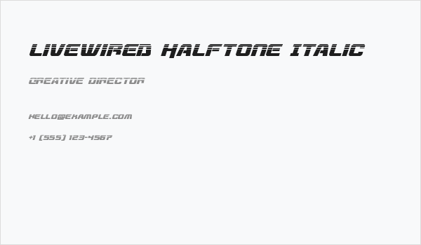 Livewired Halftone Italic Business Card