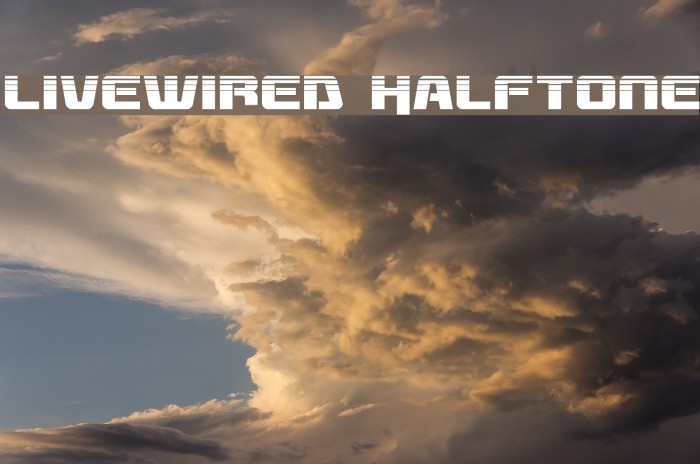 Livewired Halftone Font examples