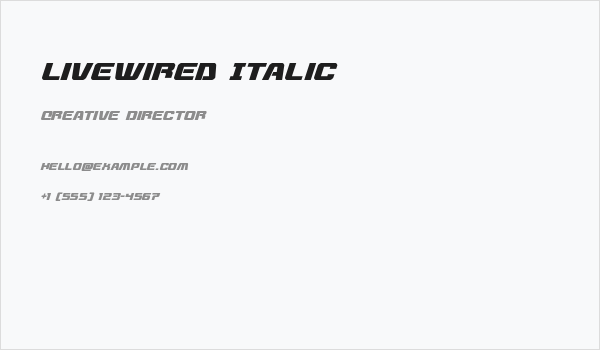 Livewired Italic Business Card