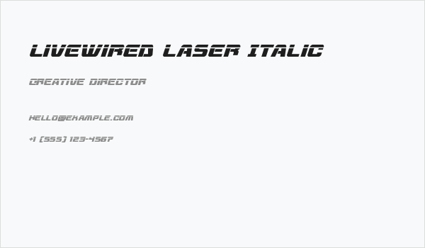 Livewired Laser Italic Business Card