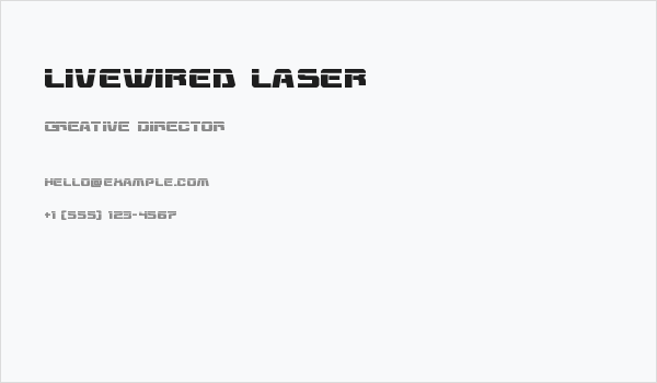Livewired Laser Business Card
