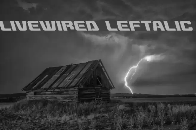 Livewired Leftalic Font examples