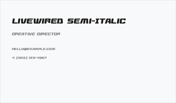Livewired Semi-Italic Business Card
