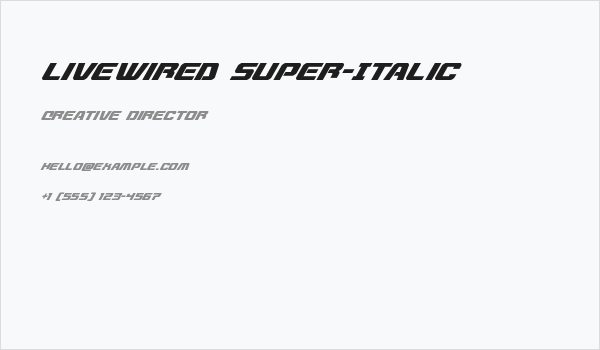 Livewired Super-Italic Business Card