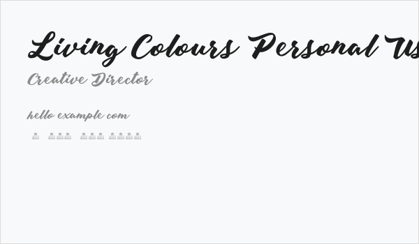 Living Colours Personal Use Business Card