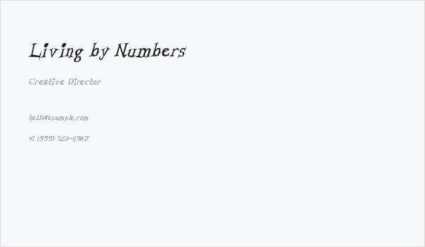 Living by Numbers Business Card