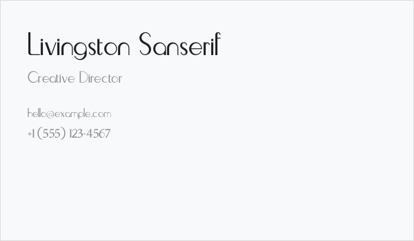 Livingston Sanserif Business Card