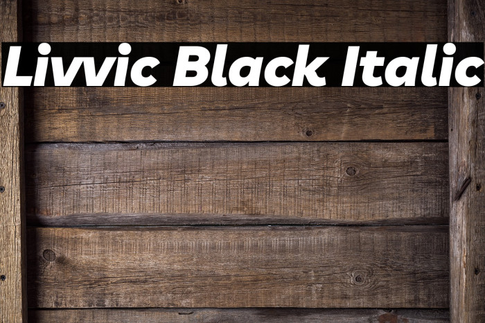 Livvic Black Italic Font examples